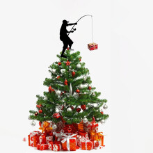 2026 Neue Weihnachtsbaumdekorationen - Flache Kunstornamente mit Angelmotiven, Weihnachtsdeko für Angelfreunde