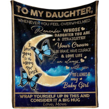Personalisierte Kuscheldecke mit Namensbotschaft an meine Tochter von Mama und Papa: Du wirst immer mein kleines Mädchen sein – Warme Tagesdecke