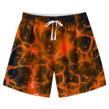 Badehose für Teenager-Jungen, schnelltrocknend, Badebekleidung für große Jungen, Strand-Schwimmshorts, Orange, 11-12 Jahre