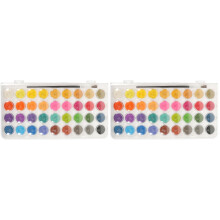 2Sets Artistieke Waterverfset Wit Met Sneldrogende Kleuren En Palet
