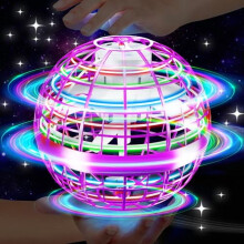 Vliegende bol, LED galactische fidget spinner, handgestuurde zweefbal, kosmische bolboomerang – felpaars, geschikt voor kinderen vanaf 6 jaar.
