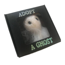 Adote um Fantasma: Fantasma de feltro exclusivo, feito à mão, com caixa de presente. Perfeito para decoração e presentes de Halloween.
