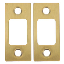 2Pcs Golden Round Deadbolt Lock Hardware Plates for Door Installation