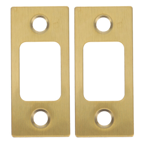 2Pcs Golden Round Deadbolt Lock Hardware Plates for Door Installation