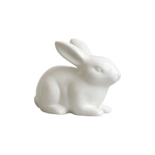 Mini-Osterhasen-Ornament aus weißer Keramik für Zuhause, Wohnzimmer, Schlafzimmer und Schreibtisch – Frühlingsdeko, passend zum Osterthema
