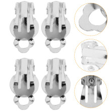 60Pcs Silver Round Ear Clips Earring Converter Clip on Comfortable