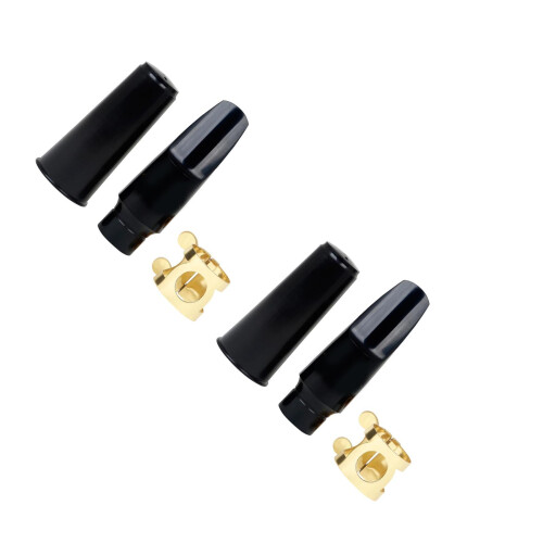 2Sets Practical Alto Saxophone Kit Black Sax Ligature Cap