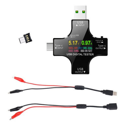 Δοκιμαστής μετρητή ισχύος USB τύπου C PD3 0Μετρητής τάσης ρεύματος για 32V5.1A με