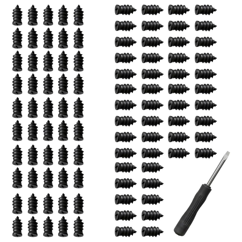 Tire Fix Rubber Nail Kit Â 60Pcs, 2 Sizes, Vacuum Self-Sealing Plugs, No Tire Removal Needed, With Screwdriver Black 9340959397952