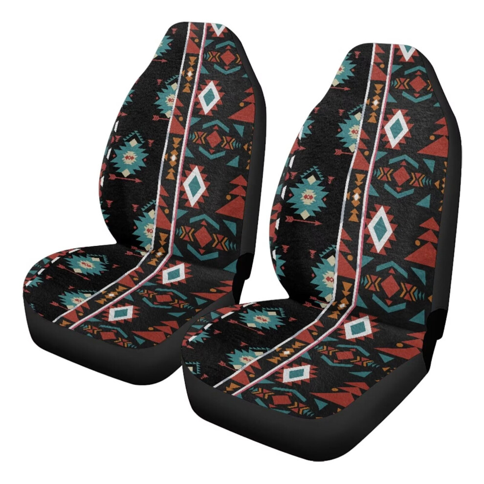 Soft Aztec Tribal Car Seat Covers, Universal Fit For Cars/Suvs/Trucks, Front Seats Only, 2-Pack, Compatible With Most Vehicles Coral 9193271095583