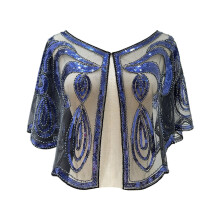 Xales femininos estilo anos 20 com lantejoulas e miçangas, ideais para vestidos de noite, festas, casamentos, eventos formais e para a Noite do