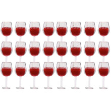 24Pcs Brown Resin Miniature Wine Cups for Dollhouse Decor