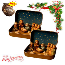 Mini Christmas Nativity Set Resin 2PC