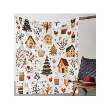 Couverture en flanelle vintage à motifs de fêtes