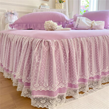 Double Layers Lace Ruffle Skirt Bedspread Sheet - French Style Brushed Microfiber Bed Sheet with Frilled Hem