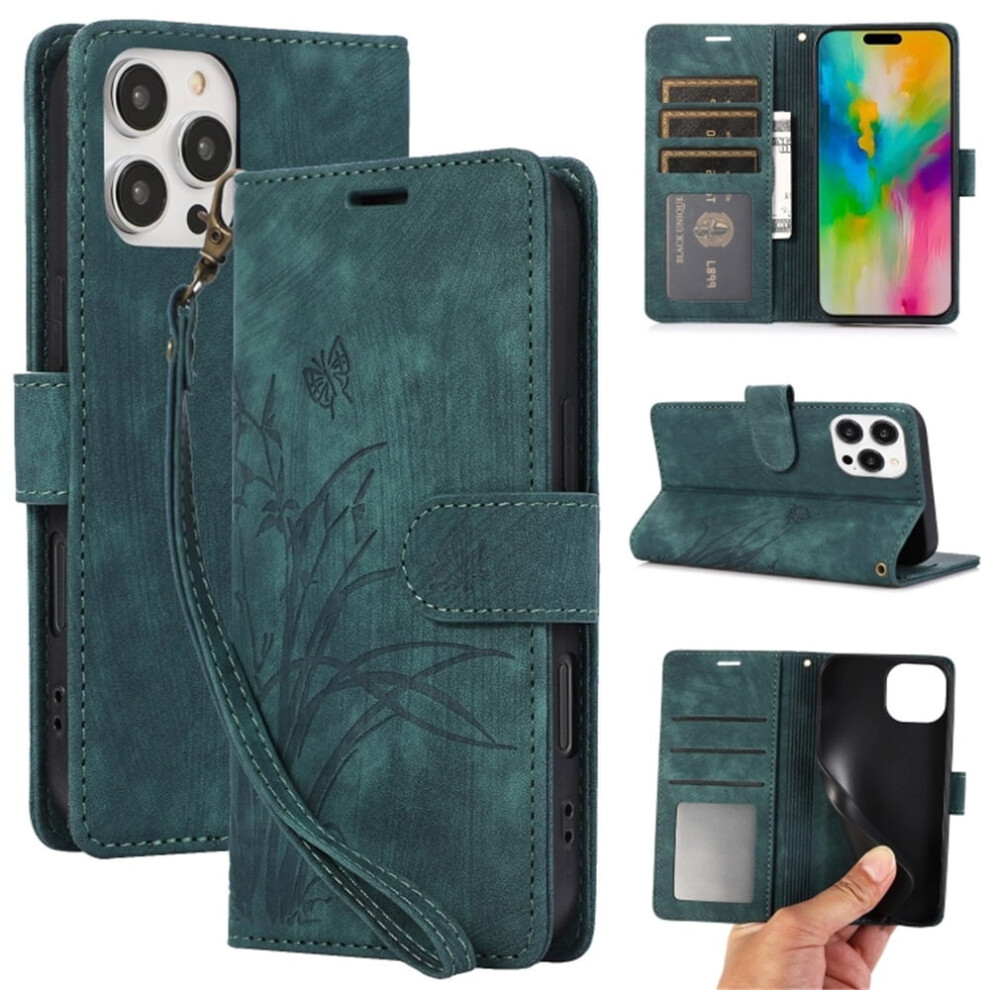 Leather Flip Wallet Case For Iphone 13 Pro Max With Green 937196009121