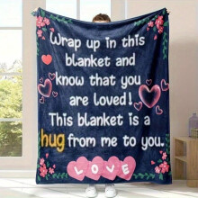 HELLOYOUNG Flannel Throw Blanket Pink Heart Print 280GSM