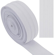 Flat Polyester Non-Slipped Elastic Cord Silicone Gripper Elastic Band Clothes Accessories White 30mm