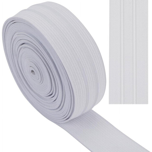 Flat polyester sklisikker elastisk snor silikon griper elastisk bånd klestilbehør hvit 30 mm