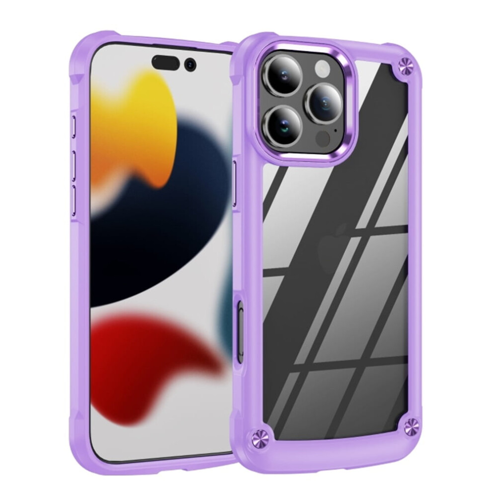 Iphone 16 Pro Max 6.9" Case Â Four-Corner Airbag, Electroplated Alloy Lens Protection, Hard Clear Scratch-Resistant Back, Purple 9193271096948