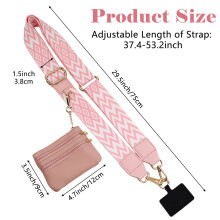 Lanière ajustable en polyester pour téléphone portable avec mini-pochette, 1 pièce, 75 cm