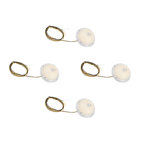 4Pcs Easy Install Silver Mini Ceiling Lights for Dollhouse Decoration