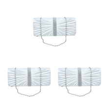 3Pcs White Woman Chain Bag Rhinestone Evening Bag for Night Out Use