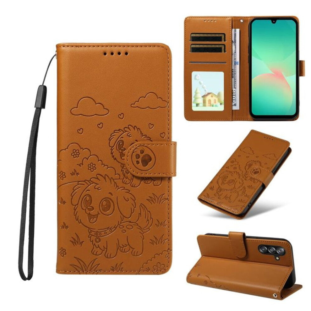Leather Flip Case For Samsung Galaxy A16 4G Brown 9329345677397