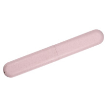 Estojo porta-escova de dentes para viagem, em PP, rosa, 20,5 cm x 3,1 cm x 2,1 cm.