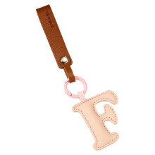 Portachiavi colorato con iniziale per donna, in pelle PU, accessorio per borsetta (lettera F)