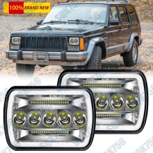 oiriúnach do Jeep Cherokee XJ 1984-2001 Péire Soilse Ceannlampa LED 5x7"