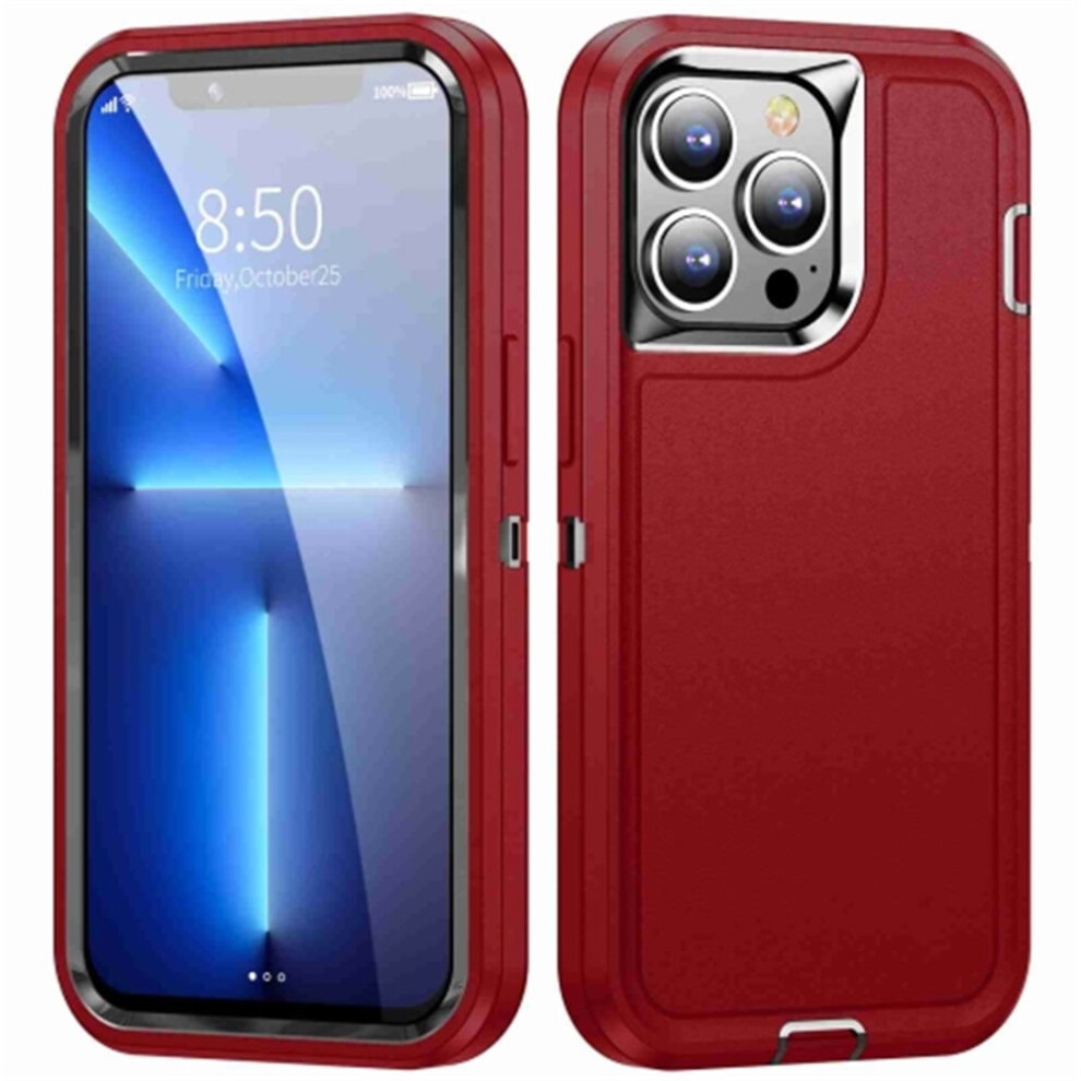 Shockproof 3-Layer Rugged Case For Iphone 13 Pro Max 6.7", Dust & Drop Proof, Â Compatible With Iphone 13 Pro Max Red 9340959396252