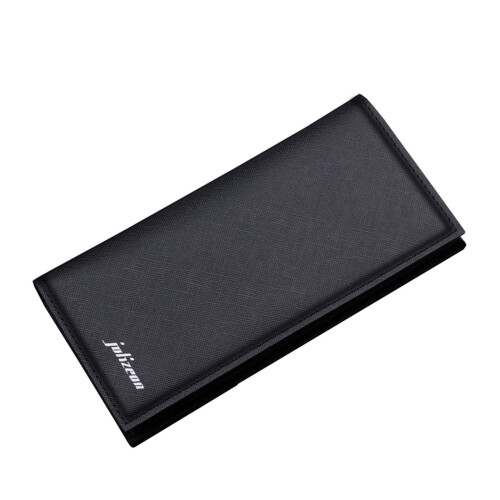 Men's long wallet bifold with RFID blocking and 6 card slots