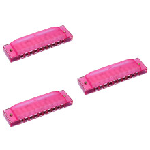 3Pcs Hole Plastic Harmonica Instrument Music Toy for Playing