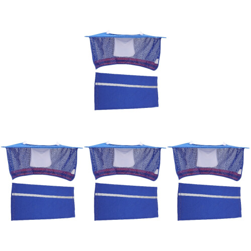 4Sets Reflective Blue Hard Hat Shade Breathable Mesh Neck Sun Shield