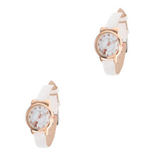 2Pcs Girls Wrist Watch White Glow Easy Time Reading for Kids