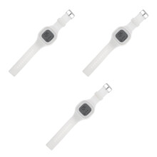 3Pcs White Waterproof Silicone Wristwatch with Backlight and Alarm