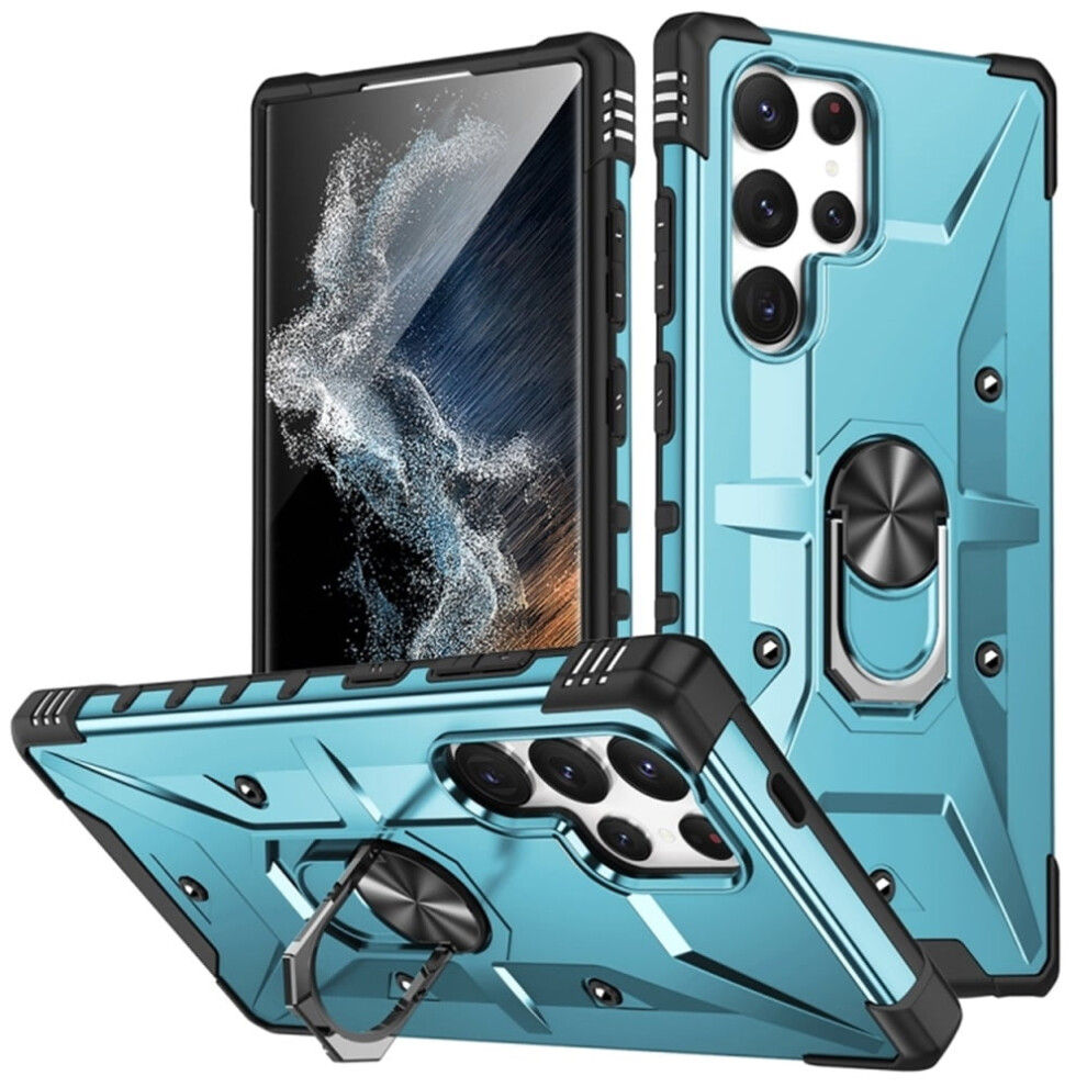 Military-Grade Shockproof Magnetic Stand Case For Samsung Galaxy S24 Ultra 5G Â Light Blue 9193271097082