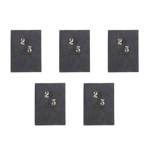 5Pcs Elegant 2025 Schedule Planner Black Notebook for Office Use