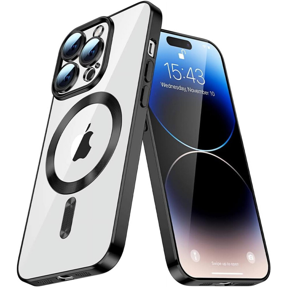 Magnetic Clear Phone Case For Samsung Galaxy S20 Plus Â Magsafe Wireless Charging, Dustproof Lens Protector, Slim Shockproof Cover, Black 9193271097921