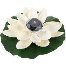 White Solar Powered LED Lotus Decoration Light for Outdoor Pool