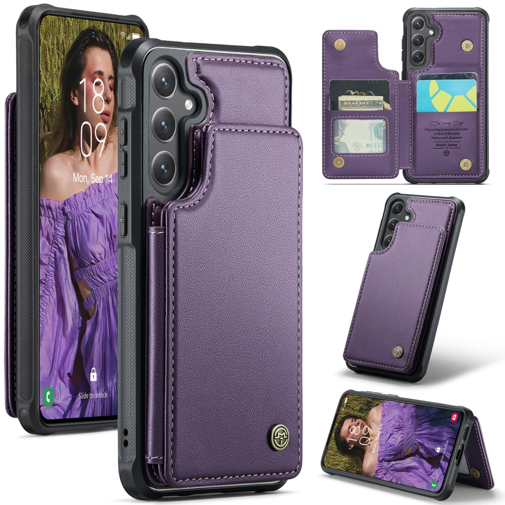 Caseme Leather Wallet Case For Compatible With Samsung Galaxy S24 Â Rfid Blocking, Magnetic Clasp, Kickstand, Shockproof, 6.2" 9327961742772