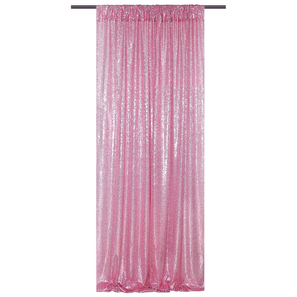 Sequin Backdrop Curtain 24"X95", Glitter Party Fabric For Wedding, Christmas & Stage Decor (1 Panel) Pink 9327961743076