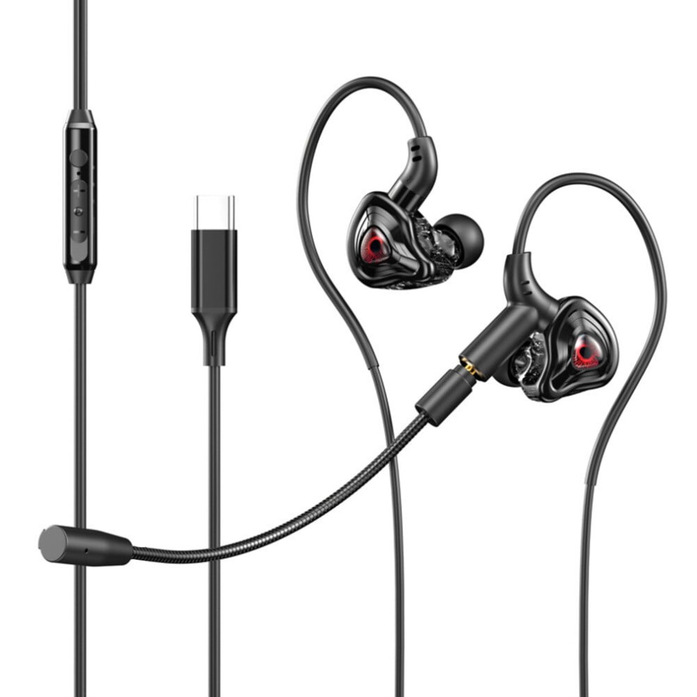Wired Gaming Earbuds With Detachable Mic: Hifi Sound & Noise Cancelling 9193271098294