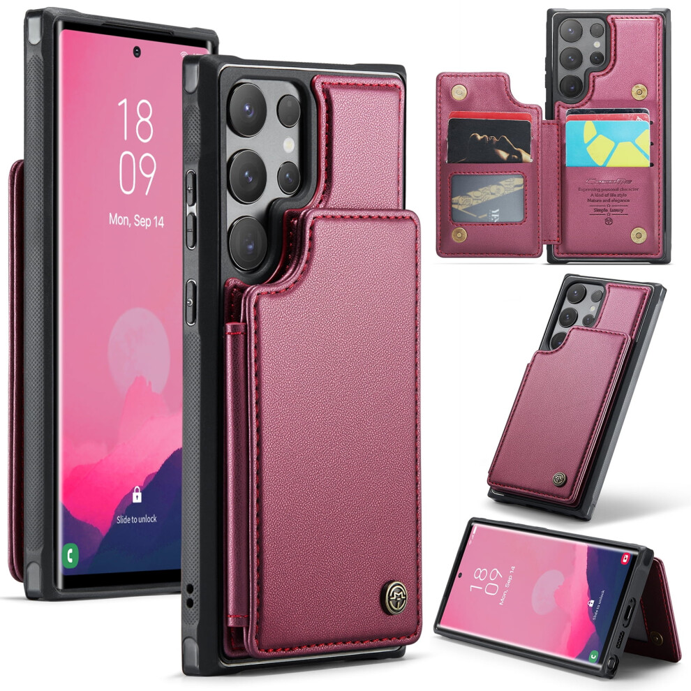 Caseme Leather Case For Compatible With Samsung S24 Ultra – Rfid Wallet, Kickstand, Magnetic Clasp, Shockproof 9193271097402