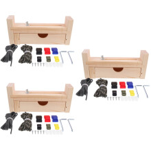 3Sets Lightweight Wooden Knitting Machine DIY Bracelet Weave Tool