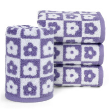Serviettes de toilette en coton rose à carreaux et motifs floraux - Lot de 4 serviettes à séchage rapide, pour femmes, filles, épouses, mamans et