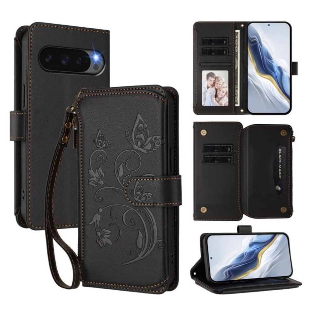 Magnetic Clasp Flip Stand Case For Google Pixel 9 Black 913211567234