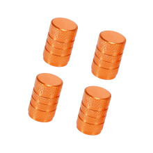 4pcs Orange Universal Round Car Tire Valve Dust Caps Stem Dust Covers 7mm