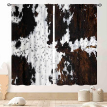 Cow Print Curtains, Rustic Brown Farmhouse Western Drapes for Bedroom/Living Room/Kitchen, 2 Panel, 84"x84", Compatible with Standard Rods